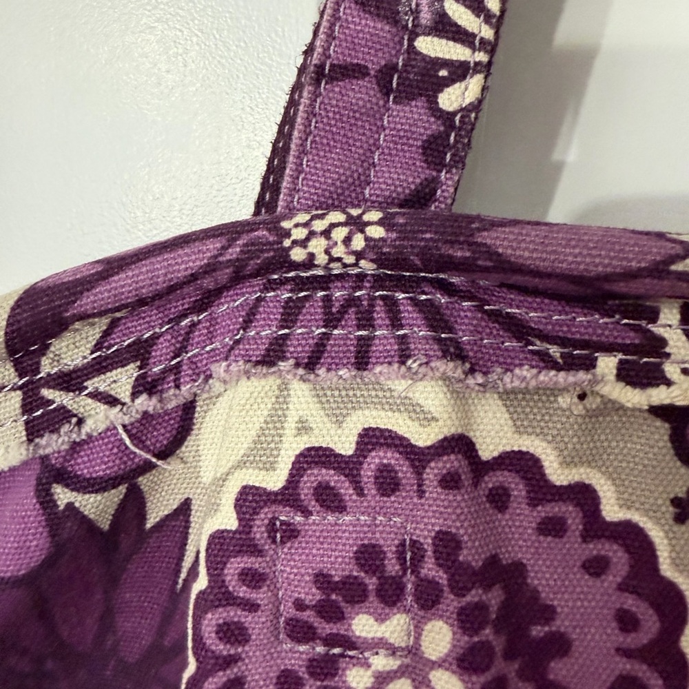 Thirty-One Retro Metro Small Tote Purple Floral Everyday Bag Organizer Travel - Picture 4 of 12